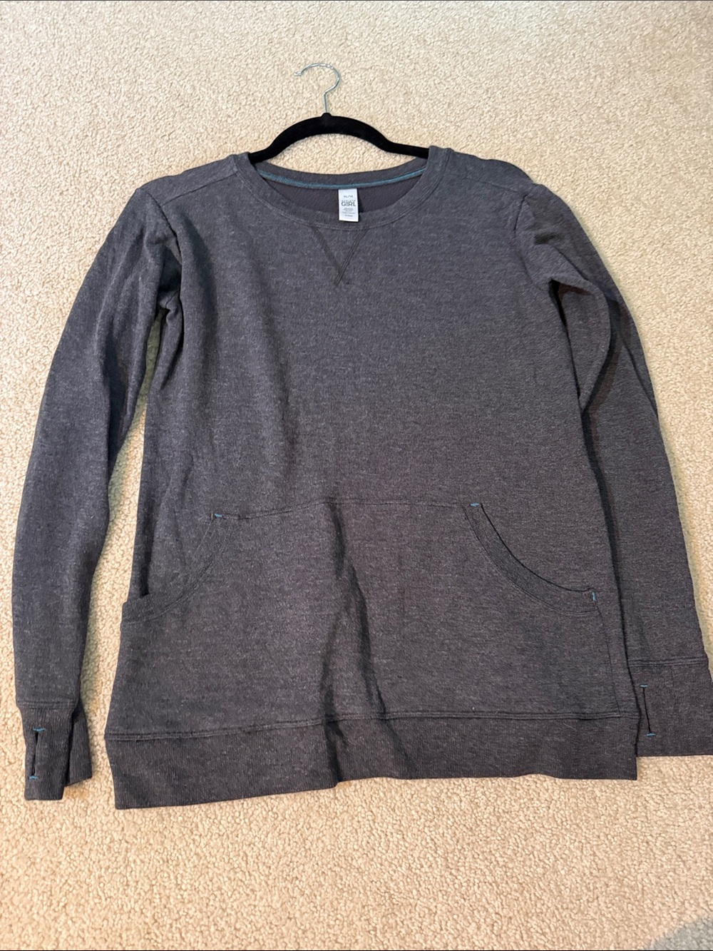 Athleta Girl Dark Charcoal Crewneck Sweatshirt